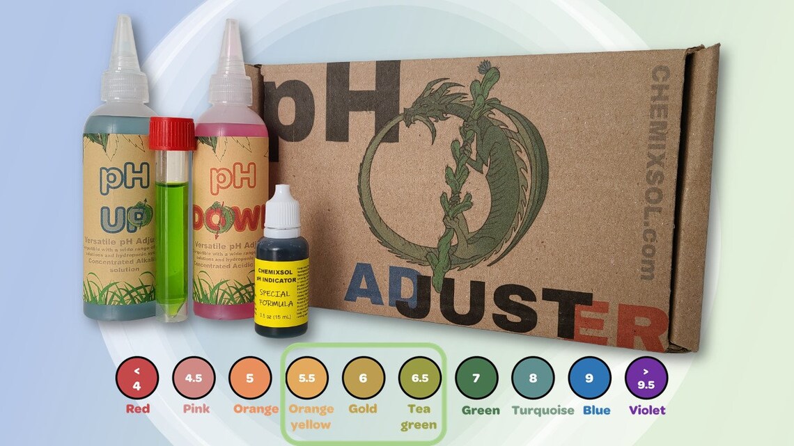 Hydroponics Ph Control Kit With Ph up and Ph Down Solutions, Ph Indicator, Scale 4.1 Fl Oz Etsy