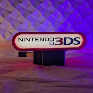 Nintendo 3DS LED Sign – Modern Gamer Room Decor | 3D Printed USB Light | Handcrafted Nintendo Gift
