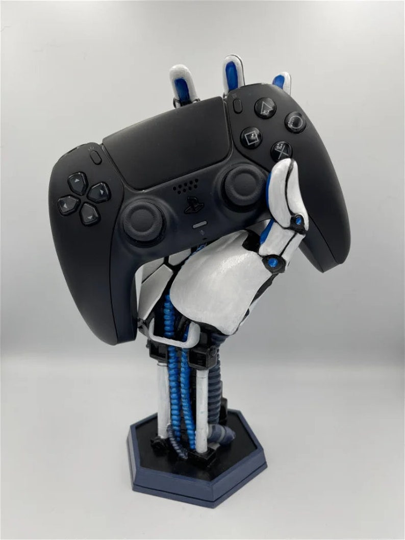 Futuristic Robot Hand Console Controller Holder Sci-Fi Gaming Setup Companion image 2