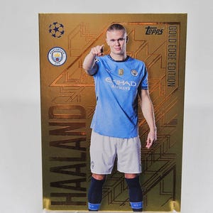 Erling Haaland "Gold Edge Edition", New Topps Match Attax 2024/2025. Soccer card. Trading card. Combined shipping. Read info.