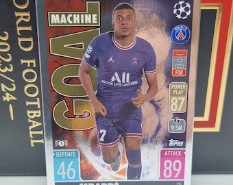 Kylian Mbappe "Goal Machine", Topps Match Attax 2021/2022. Soccer card. Trading card. Combined shipping.