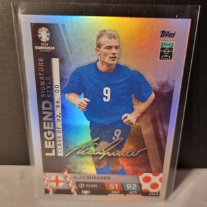 Alan Shearer "Legend Signature Style", Topps Match Attax Euro 2024. Inglaterra. Cromos de fútbol. Cromos coleccionables. Envío combinado. Leer más.