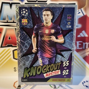 Xavi "Knockout Master", Novo Topps Match Attax extra 2024/2025. Carta de futebol. Carta colecionável. Envio combinado. Ler informações.