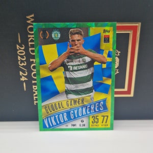 Viktor Gyökeres « Global Gamer » émeraude, Topps Match Attax Extra 2024. Carte de football. Carte à collectionner. Expédition combinée. Lisez les informations. Sportif