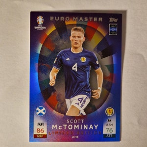 Scott McTominay "Euro Master Limited Edition", Topps Match Attax Euro 2024. Escocia. Tarjeta de fútbol. Tarjeta coleccionable. Envío combinado.