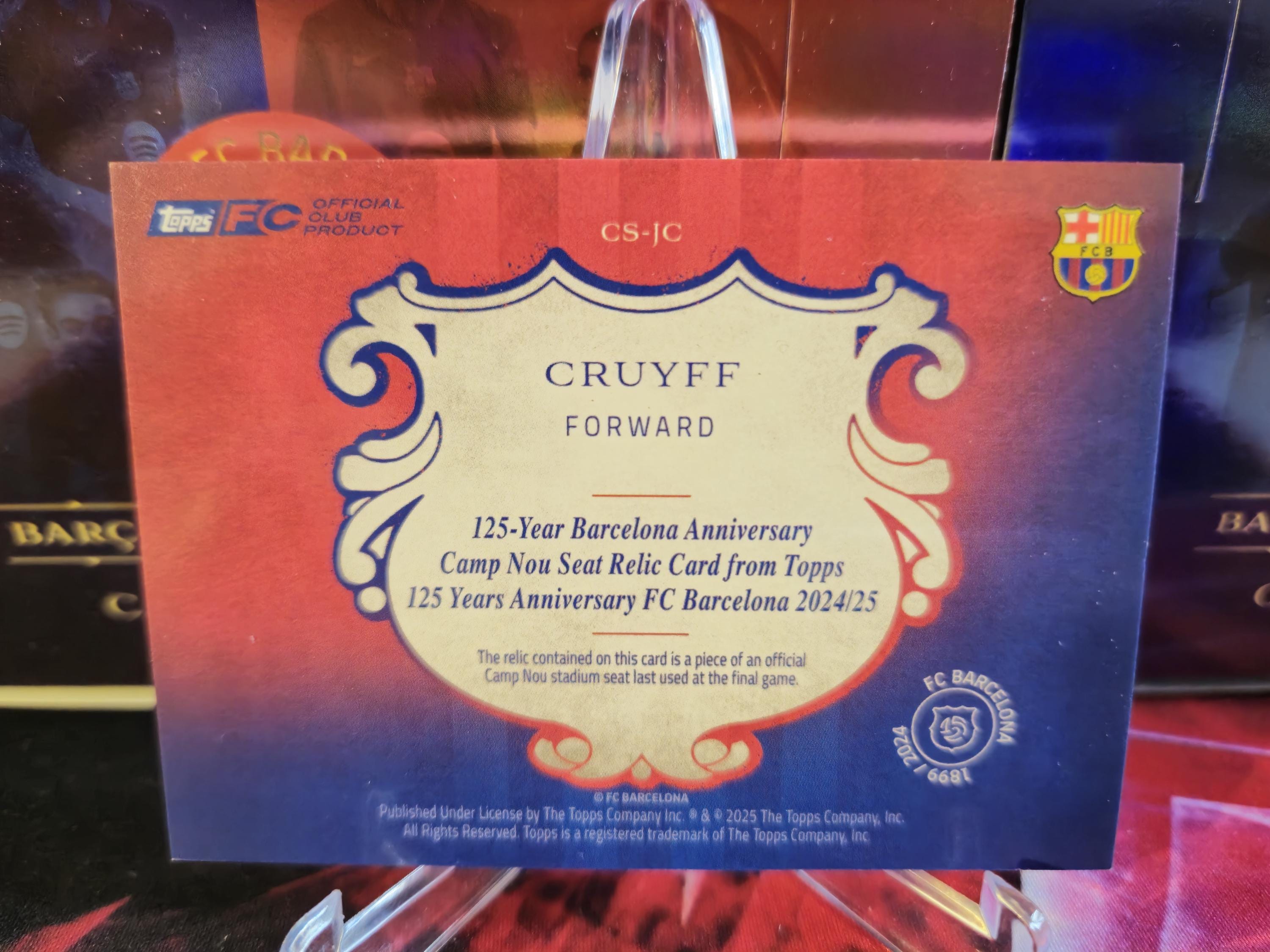 ヨハン・クライフ、Topps FCバルセロナ125周年記念 - RELICシート