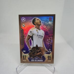 Jude Bellingham « Star Ballers » en tête du match Attax 2024. Real Madrid. Carte de football. Carte à collectionner. Expédition combinée. Lisez les informations.