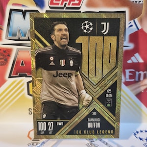 Gianluigi Buffon "100 Club", Nuevo Topps Match Attax extra 2024/2025. Cromos de fútbol. Cromos coleccionables. Envío combinado. Leer información.