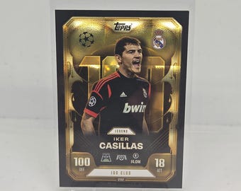 Iker Casillas "Club de los 100" Topps Match Attax Extra 25/26. Cromo de fútbol. Envío combinado.