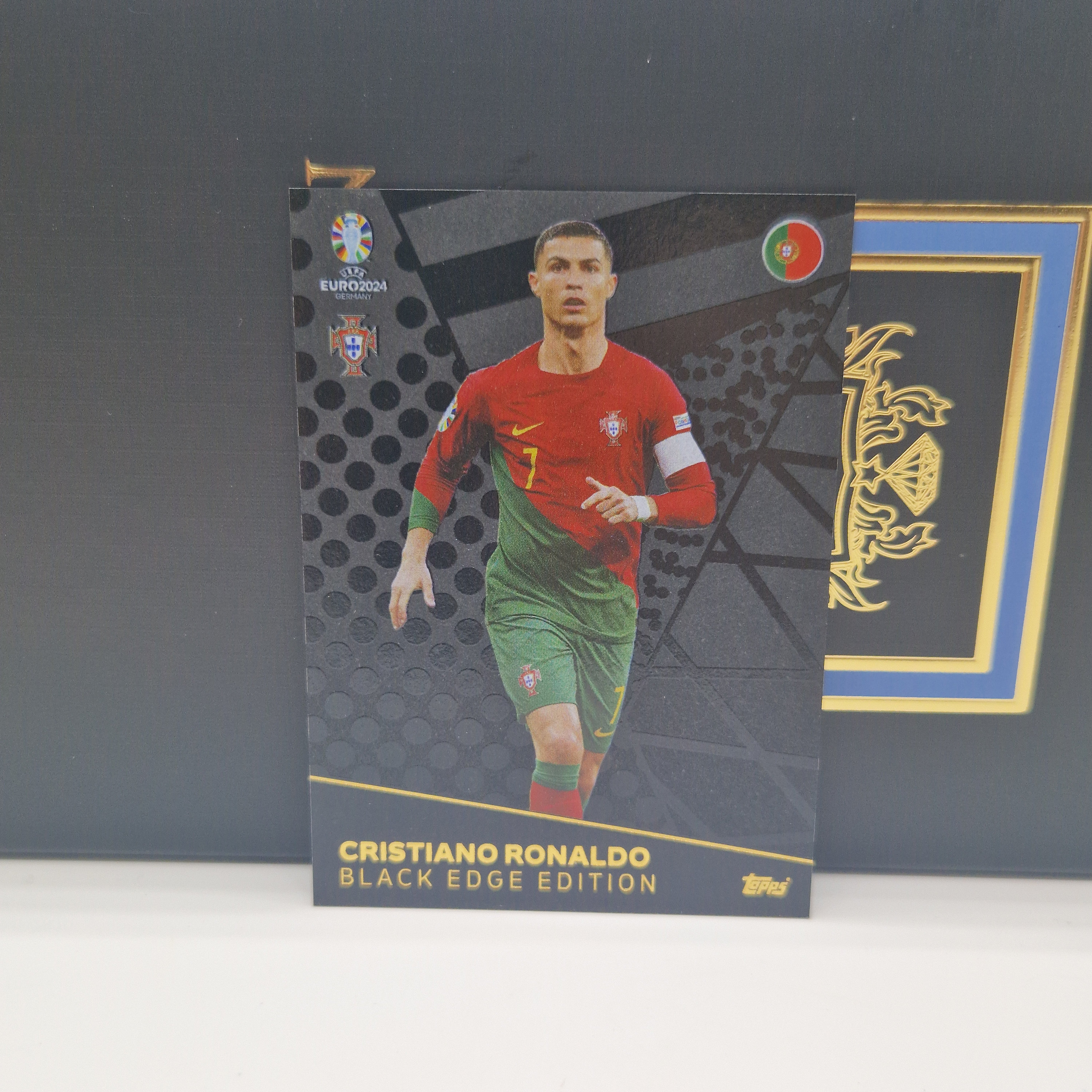 Cristiano Ronaldo "Black Edge Edition", Topps Match Attax Euro 2024. Portugal. Soccer card. Trading card. Combined shipping. Read info.