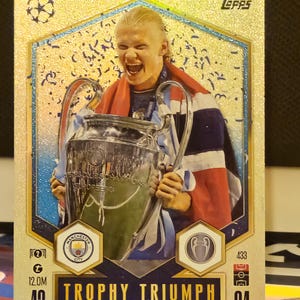 Erling Haaland « Trophy Triumph », nouveau Topps Match Attax 2024/2025. Carte de football. Carte à collectionner. Expédition combinée. Lisez les informations.
