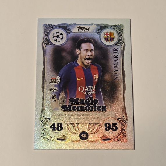 Match-Usedメモラ メッシ ジャージーカード Neymar Jr 