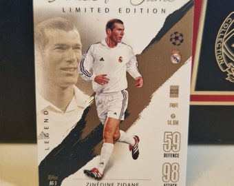 Zinedine Zidane "Artists of the game" Limited, Topps Match Attax Soccer 2024. Soccer card. Trading card. Combined shipping.