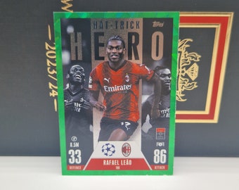 Rafael Leao "Hat-Trick Hero" Emerald, Topps Match Attax Extra 2024. Soccer card. Trading card. Combined shipping. Read info. AC Milan