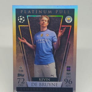Kevin De Bruyne "Platinum Pull Edition", Novo Topps Match Attax 2024/2025. Cartão de futebol. Cartão colecionável. Frete combinado. Leia as informações.