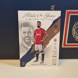 Bruno Fernandes "Artists of the game" Limited, Topps Match Attax Soccer 2024. Soccer card. Trading card. Combined shipping.