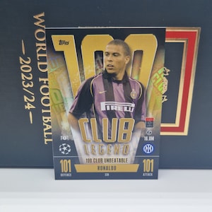 Ronaldo R9 "100 Club", Topps Match Attax Extra 2024. Cromos de fútbol. Cromos coleccionables. Envío combinado. Leer información.