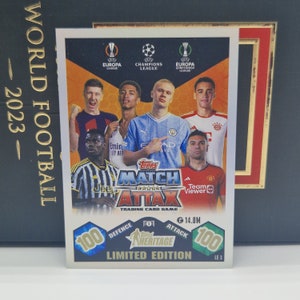 Limited Edition, Haaland Rashford Musiala Bellingham Lewandowski, Topps Match Attax 2024. Soccer card. Trading card. Combined shipping.