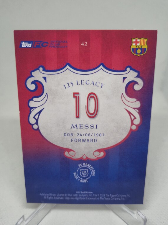 メッシ Topps FCバルセロナ 125周年記念 2024。サッカーカード。同梱