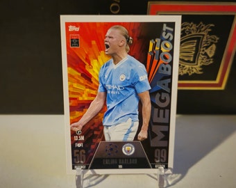 Erling Haaland &quot;Mega Boost&quot; Topps Match Attax 2024. Fußball Karte. Sammelkarte. Kombiversand möglich. Info lesen.