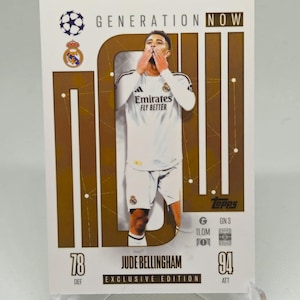 Jude Bellingham "Generation Now Limited", New Topps Match Attax 2024/2025. Soccer card. Trading card. Combined shipping. Read info.