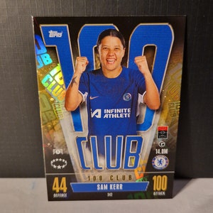 Sam Kerr "100 Club", Topps Match Attax Soccer 2024. Soccer card. Trading card. Combined shipping.