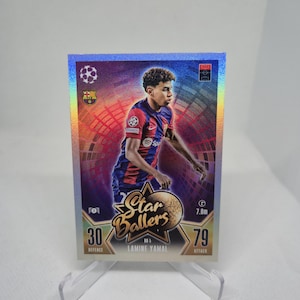 Lamine Yamal « Star Ballers » en tête du match Attax 2024. Barcelone. Carte de football. Expédition combinée. Lisez les informations.