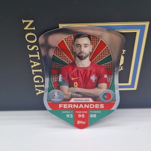 Bouclier Chrome Pro Elite de Bruno Fernandes, Topps Match Attax Euro 2024. Portugal. Carte de football. Carte à collectionner. Expédition combinée. Lisez les informations.
