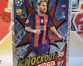 Lionel Messi "Knockout Master", New Topps Match Attax extra 2024/2025. Soccer card. Trading card. Combined shipping. Read info.
