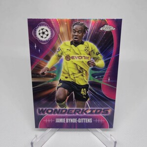 Topps "Wonderkids" Jamie Bynoe-Gittens Chromé 23/24. Carte de football. Carte à collectionner. Expédition combinée. Lisez les informations.