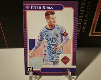 Lionel Messi "Pitch Kings" Donruss Road To World Cup 2022. Soccer card. Trading card. Combined shipping. Leo Messi