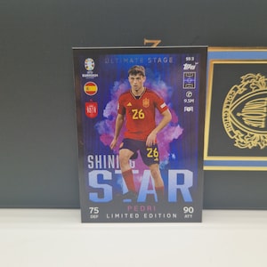 Pedri « Shining Star Limited », Topps Match Attax Euro 2024. Espagne. Carte de football. Carte à collectionner. Expédition combinée. Lisez les informations.