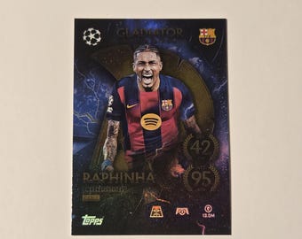 Raphinha "Gladiator Limited Edition" Topps Match Attax 25/26. Trading card. Soccer card. Combined shipping. Barcelona