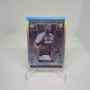 Amadou Onana "Platinum Pull Edition", nouveau Topps Match Attax 2024/2025. Villa Aston. Carte de football. Expédition combinée. Lisez les informations.