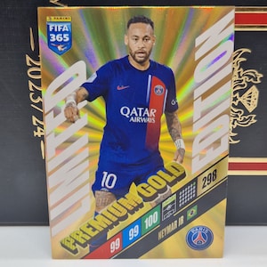 Neymar JR &quot;Premium Gold&quot; Limited Edition, Adrenalyn XL Soccer 2024. Soccer card. Trading card. Combined shipping.