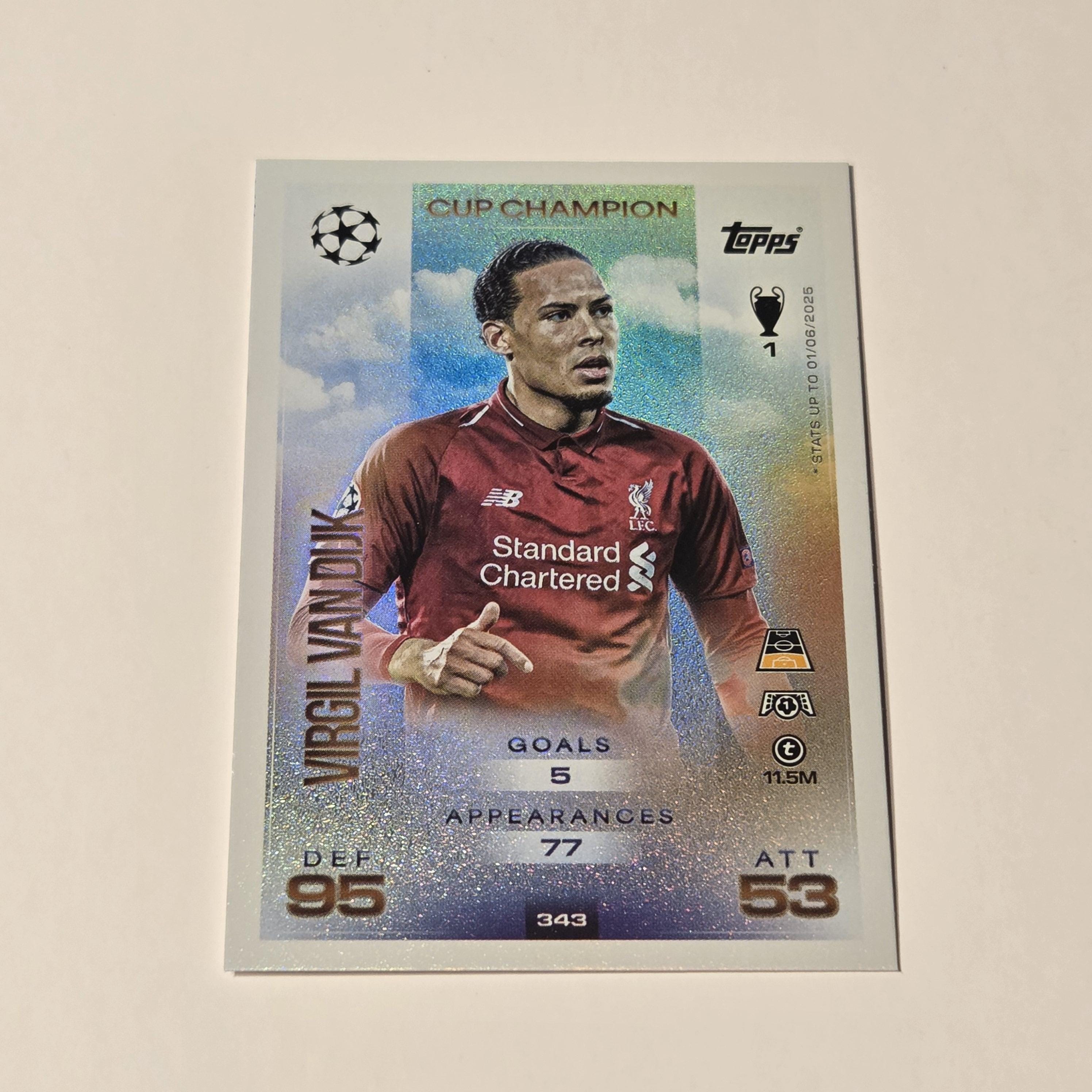 フィルジル・ファン・ダイク フィルジル・ファン・ダイク「カップ優勝者」Topps Match Attax 25/26