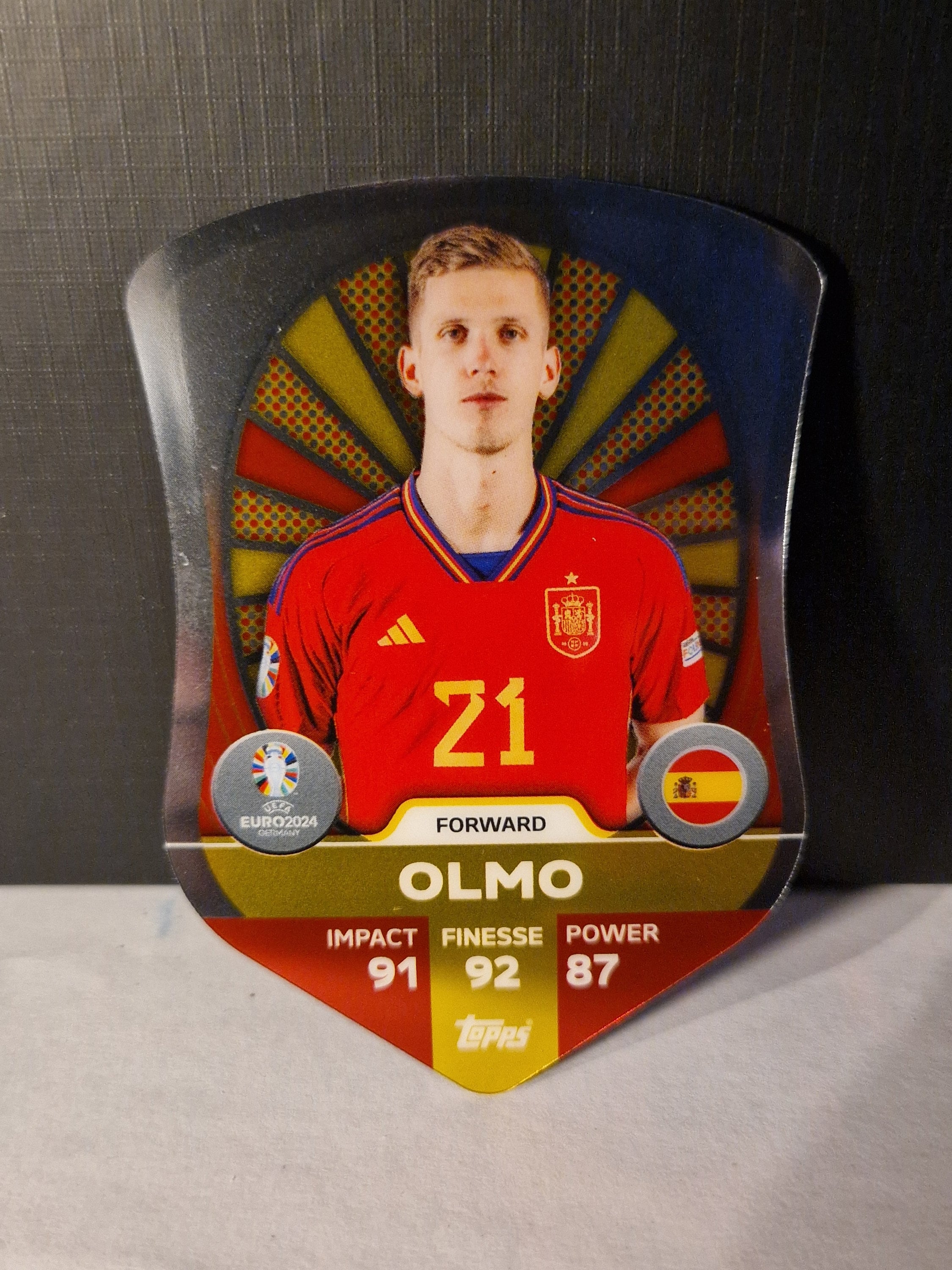 Topps DANI OLMO ダニ オルモ 直筆サイン Gold Lava 2023/24 Topps UCL Knockout Auto Autograph Card Dani Olmo RB