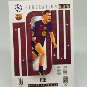 Pedri "Generation Now", New Topps Match Attax 2024/2025. Soccer card. Trading card. Combined shipping. Read info.