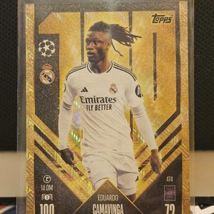 Eduardo Camavinga « 100 Club », nouveau classement Topps Match 2024/2025. Carte de football. Carte à collectionner. Expédition combinée. Lisez les informations.