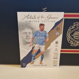 Kevin De Bruyne "Artistas del juego" Limited, Topps Match Attax Soccer 2024. Tarjeta de fútbol. De cartas coleccionables. Envío combinado.