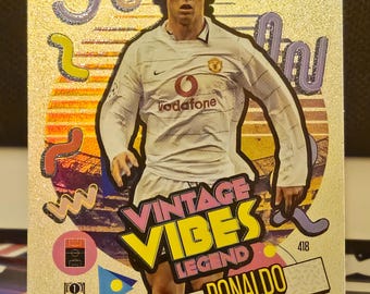 Cristiano Ronaldo &quot;Vintage Wibes&quot;, New Topps Match Attax 2024/2025. Soccer card. Trading card. Combined shipping. Read info.