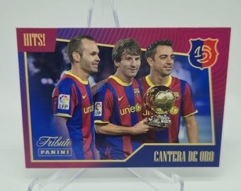Lionel Messi Xavi Iniesta, Panini FC Barcelona 125 Anniversary 2025. Soccer card. Combined shipping. Read info.