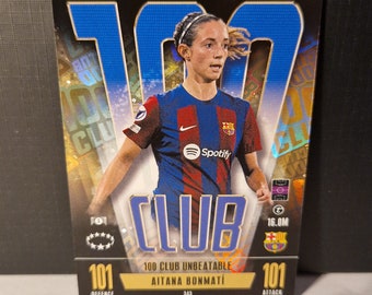 Aitana Bonmati &quot;100 Club&quot;, Topps Match Attax Soccer 2024. Soccer card. Trading card. Combined shipping.