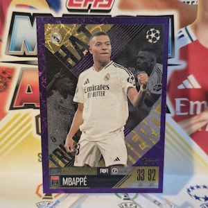 Kylian Mbappe « Hat Trick Hero », nouveau Topps Match Attax extra 2024/2025. Carte de football. Carte à collectionner. Expédition combinée. Lisez les informations.
