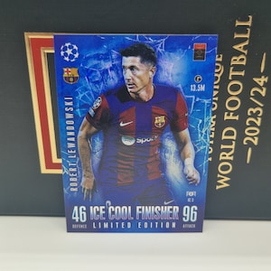 Robert Lewandowski « Ice Cool Finisher Limited Edition », Topps Match Attax Extra 2024. Carte de football. Carte à collectionner. Expédition combinée. Lire les informations