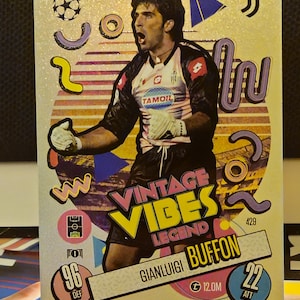 Gianluigi Buffon "vintage Wibes", nouveau Topps Match Attax 2024/2025. Carte de football. Carte à collectionner. Expédition combinée. Lisez les informations.