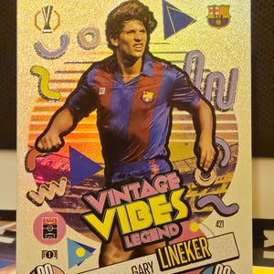 Gary Lineker "vintage Wibes", nouveau Topps Match Attax 2024/2025. Carte de football. Carte à collectionner. Expédition combinée. Lisez les informations.