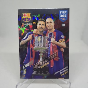 MESSI / INIESTA "Milestone" Fifa 365 Adrenalyn XL 2018. Soccer card. Combined shipping.