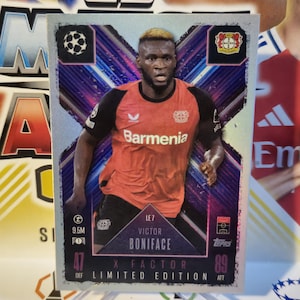Victor Boniface « X-Factor Limited », nouveau Topps Match Attax extra 2024/2025. Carte de football. Carte à collectionner. Expédition combinée. Lisez les informations.