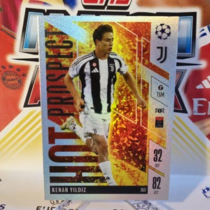 Kenan Yildiz, "espoir prometteur", nouvelle imposition du match Topps en sus 2024/2025. Carte de football. Carte à collectionner. Expédition combinée. Lisez les informations.
